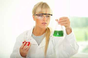 Image showing Female in lab