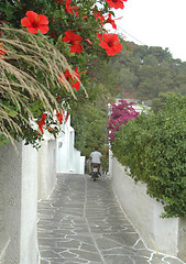 Image showing street with motorbike