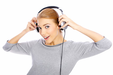 Image showing Girl with headphones