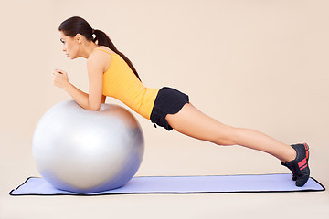 Image showing Exercises with fit ball