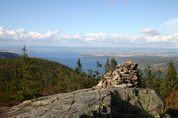 Image showing View from Skreikampen: Mjøsa and Hedmarken