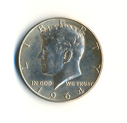 Image showing Half dollar coin with jfk