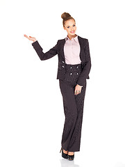 Image showing Fullbody business woman smiling isolated