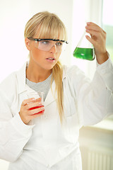 Image showing Female in lab