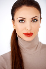 Image showing Glamorous woman in red lipstick