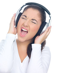 Image showing Girl with headphones