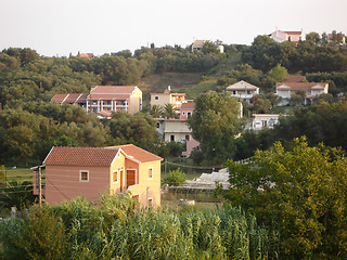 Image showing Modern homes set in a hillside