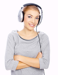 Image showing Girl with headphones