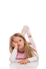 Image showing Little girl making faces