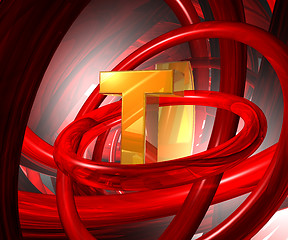 Image showing letter t in abstract space
