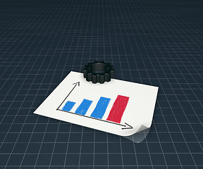 Image showing business graph and gear wheel