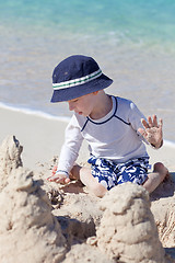 Image showing little kid at the beach
