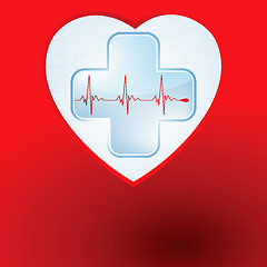 Image showing Heart and heartbeat symbol. EPS 8