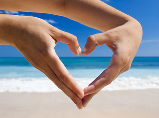 Image showing Hands making a heart shape