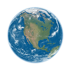 Image showing North America on blue Earth