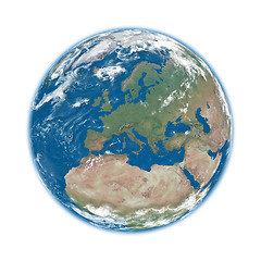 Image showing Europe on blue Earth