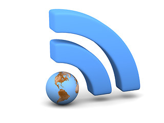 Image showing Blue WiFi symbol