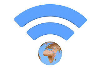 Image showing Blue WiFi symbol