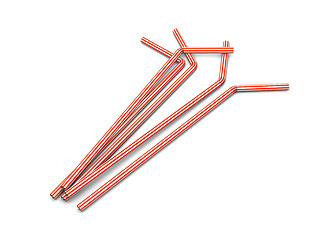 Image showing Red straws