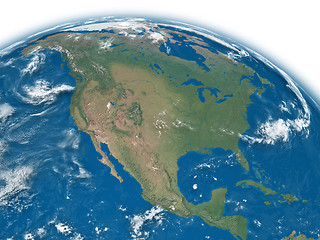 Image showing North America on blue Earth