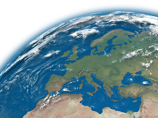 Image showing Europe on blue Earth