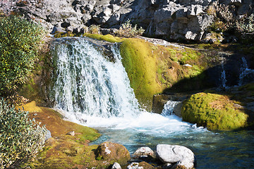 Image showing A small waterfall in the Khibiny. Russia