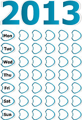 Image showing Simple diary 2013 Calendar