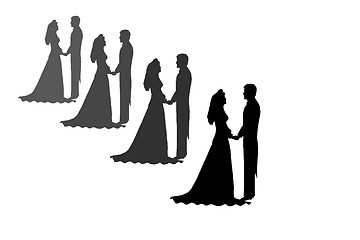 Image showing bride and groom silhouettes