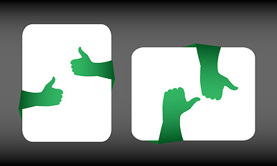 Image showing Like hand symbol set on white card