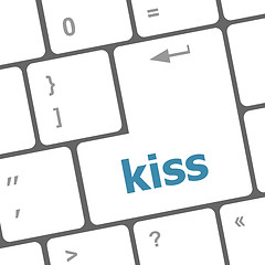 Image showing kiss word on computer keyboard original illustration