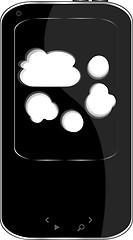 Image showing Mobile phone with a abstract cloud on the screen