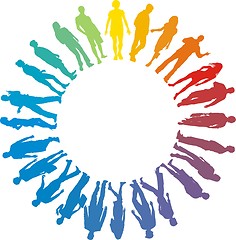 Image showing People rainbow star