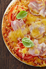 Image showing Pizza with bacon and tomato