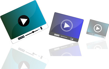 Image showing Media player set with play button on white background