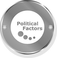 Image showing political factors metallic button