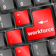 Image showing Workforce key on keyboard - business concept