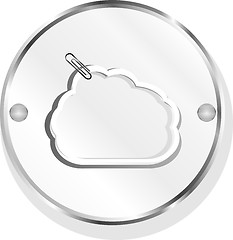 Image showing cloud symbol with clip on metal button icon