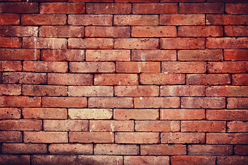 Image showing Vintage red brick wall background