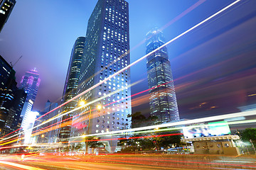 Image showing Night traffic in city