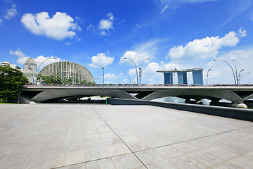 Image showing Singapore business district with empty square