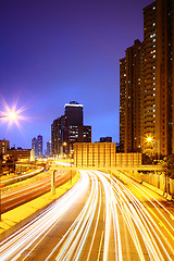 Image showing Traffic on highway at night