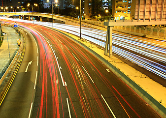 Image showing Traffic on highway at night