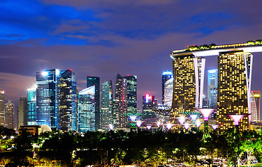 Image showing Singapore cityscape at night 