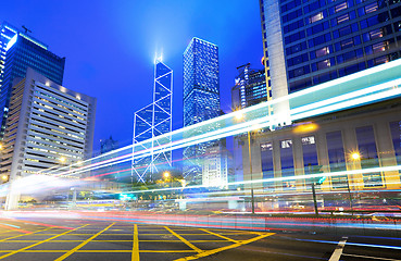 Image showing Traffic at night in city 