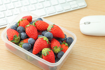 Image showing Healthy lunch box at office