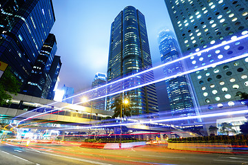 Image showing Hong Kong traffic at night 