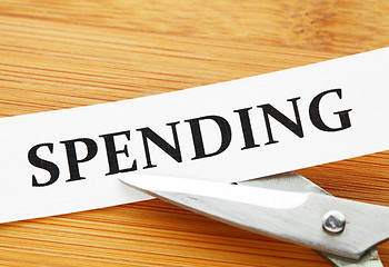 Image showing Scissors cut spending