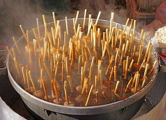 Image showing Japanese rice balls boiling