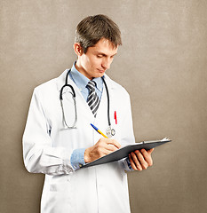 Image showing Doctor Man With Write Board