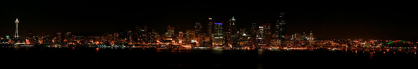 Image showing Seattle skyline at night